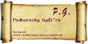 Podhorszky Györe névjegykártya